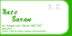 mate baran business card